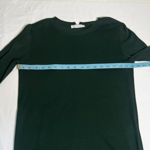 Sibel Saral Egyptian Cotton Knit Sweater Pullover Crew Neck Deep Green XS - Picture 3 of 9